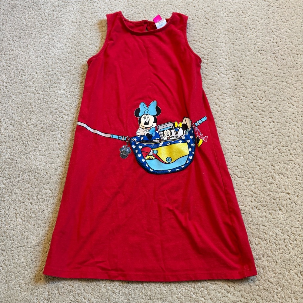 Disney Jerry Leigh Girls Red Sleeveless Minnie Mouse Dress L 10/12